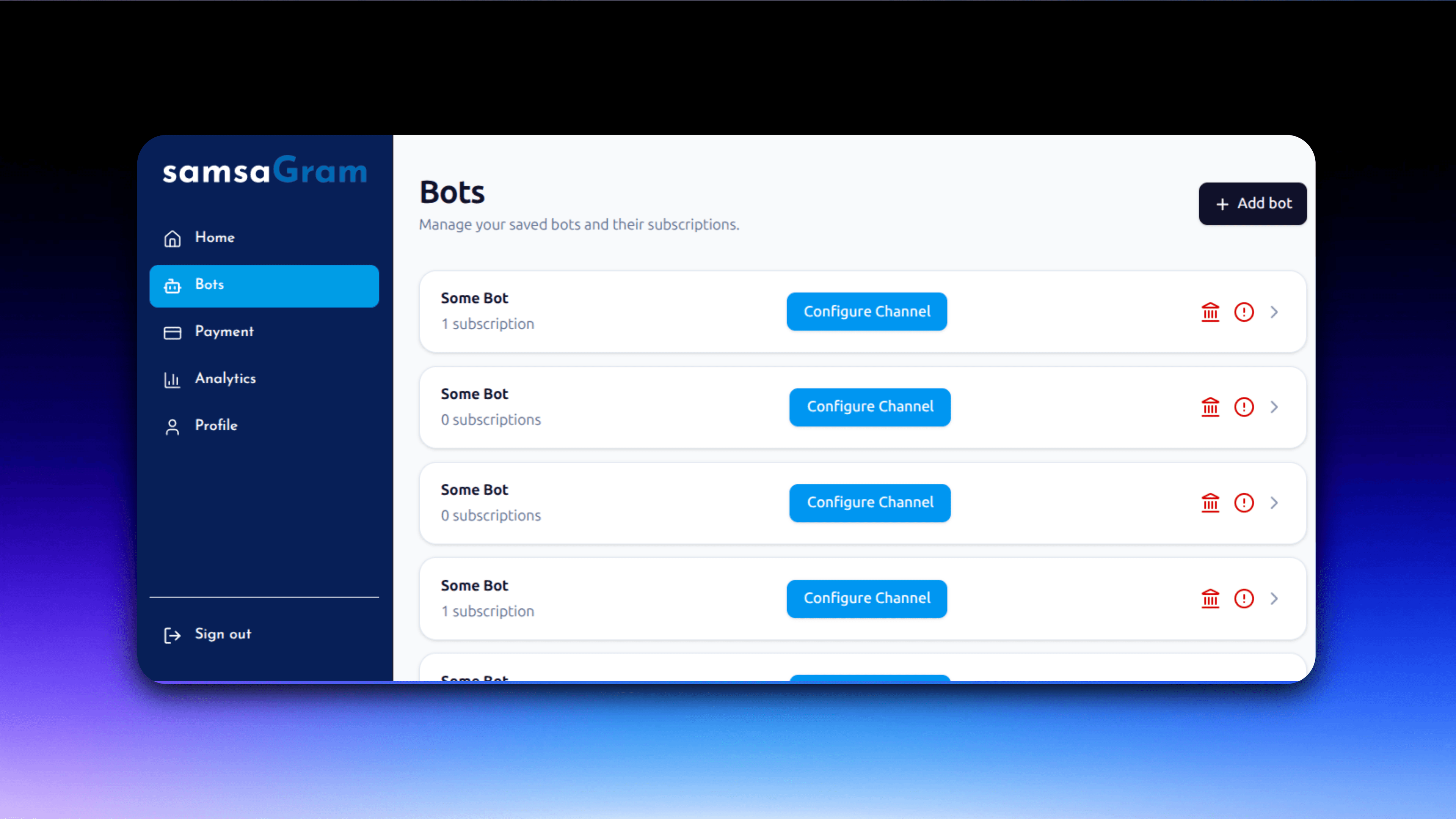 Dashboard screenshot 2